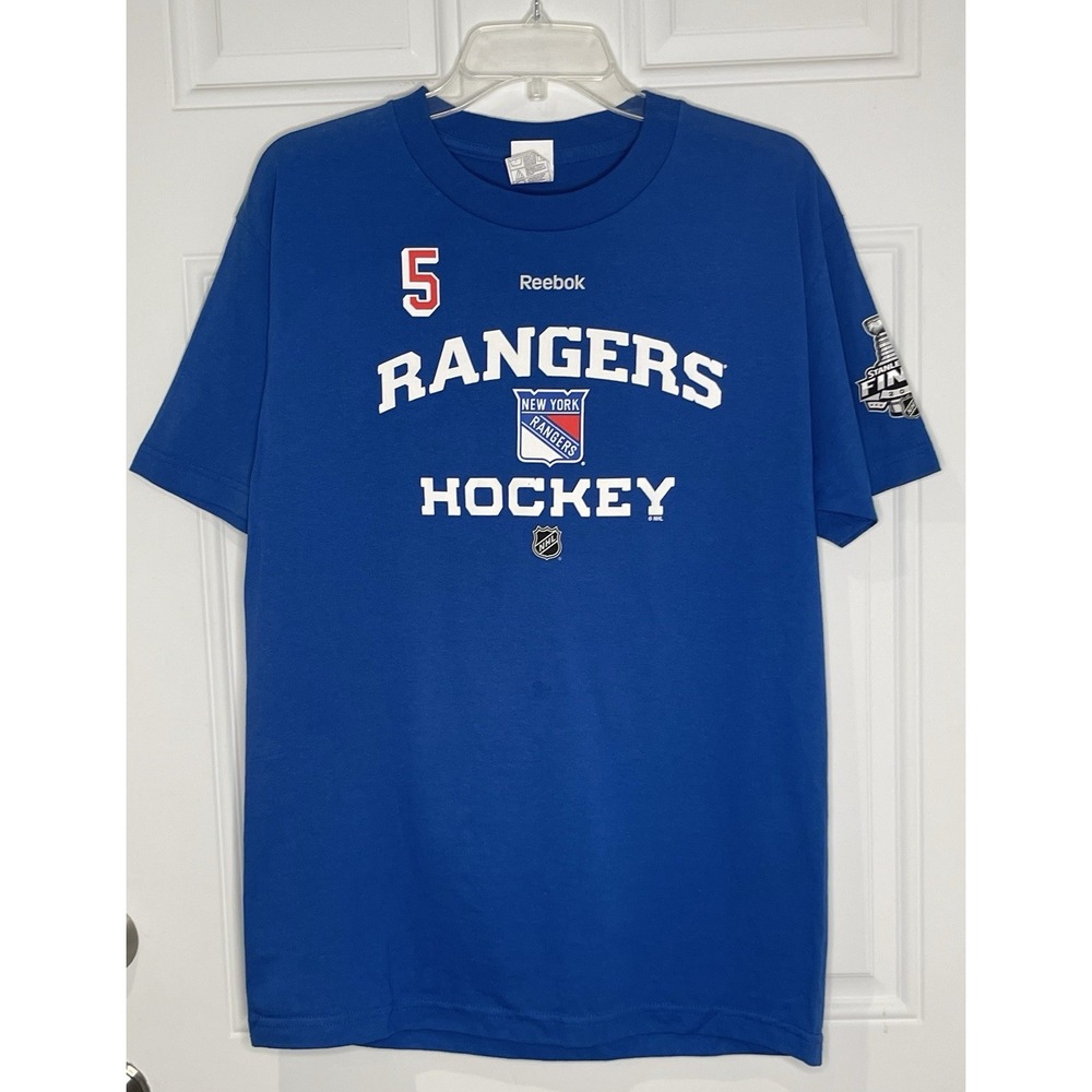 NWT Reebok Medium Dan Girardi New York Rangers T-Shirt 2014 Stanley Cup Final